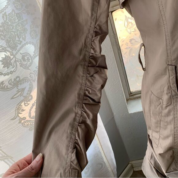 Re Verofonna Pleated Trench Coat Ruched Sleeve Size 38 Taupe Japanese designer - Picture 6 of 14